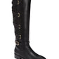 Botas de montaria Thalia Sodi Veronika Wide Calf femininas, pretas, tamanho 7 M