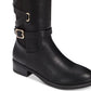 Botas de montaria Thalia Sodi Veronika Wide Calf femininas, pretas, tamanho 7 M