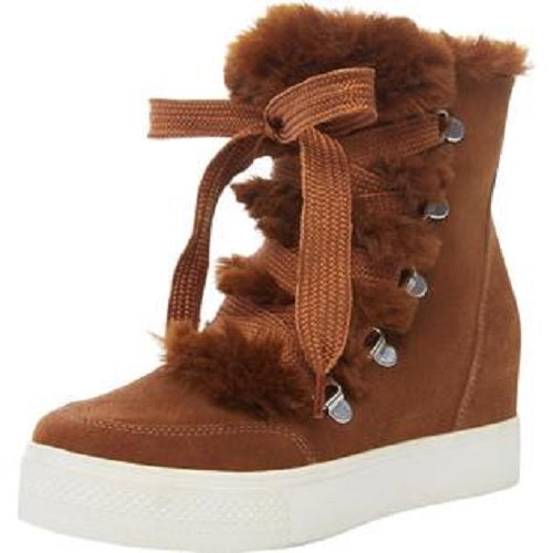 Bota feminina Steve Madden Wharton de pele sintética laranja, tamanho 8 M