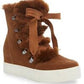Bota feminina Steve Madden Wharton de pele sintética laranja, tamanho 8 M