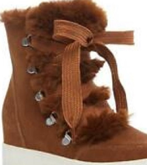 Bota feminina Steve Madden Wharton de pele sintética laranja, tamanho 8 M
