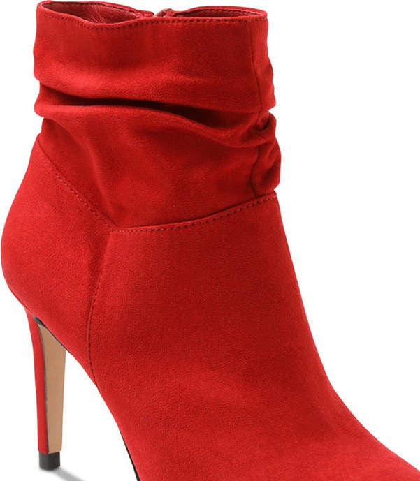 Botas femininas Taniah bico fino Xoxo, tamanho 8, vermelhas