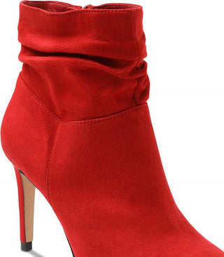 Botas femininas Taniah bico fino Xoxo, tamanho 8, vermelhas