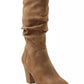 Botas largas femininas XOXO Strasburg, bege, tamanho 7