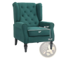 Tufted Velvet Accent Chair with Wood Legs