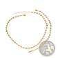 Turquoise Daisy Gold Chain Necklace and Bracelet Set