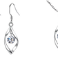 Twisted Teardrop Silver Earrings with Faceted Crystal Crystal