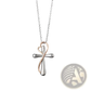 Two Tone Silver and Rose Gold Heart Infinity Cross Necklace