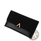 Two-tone Suede and Leather Clutch Wallet with Gold Clasp