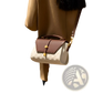 Two-tone Woven Leather Crossbody Handbag with Gold Hardware