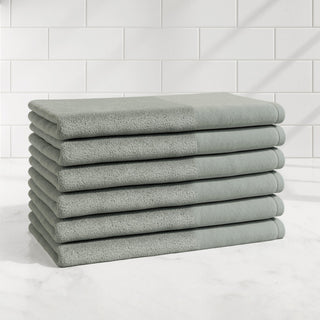 Cotton Linen-Like Border 6-Piece Towel Set - Priya Collection