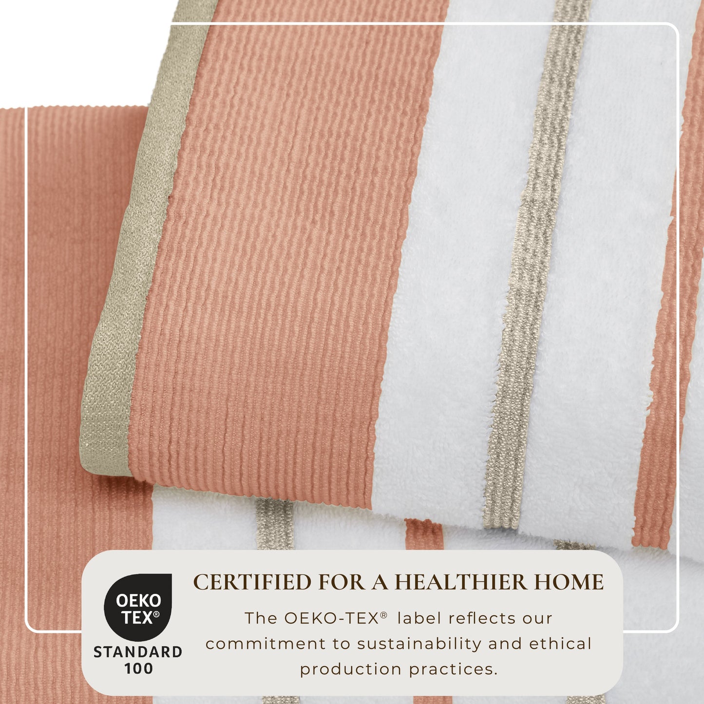 Decorative Cotton Stripe Bath Towel Set - Noelle Collection