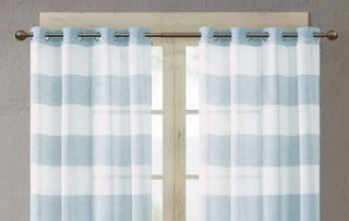 Cortina de janela transparente com fio tingido Urban Habitat 50x95 - Azul