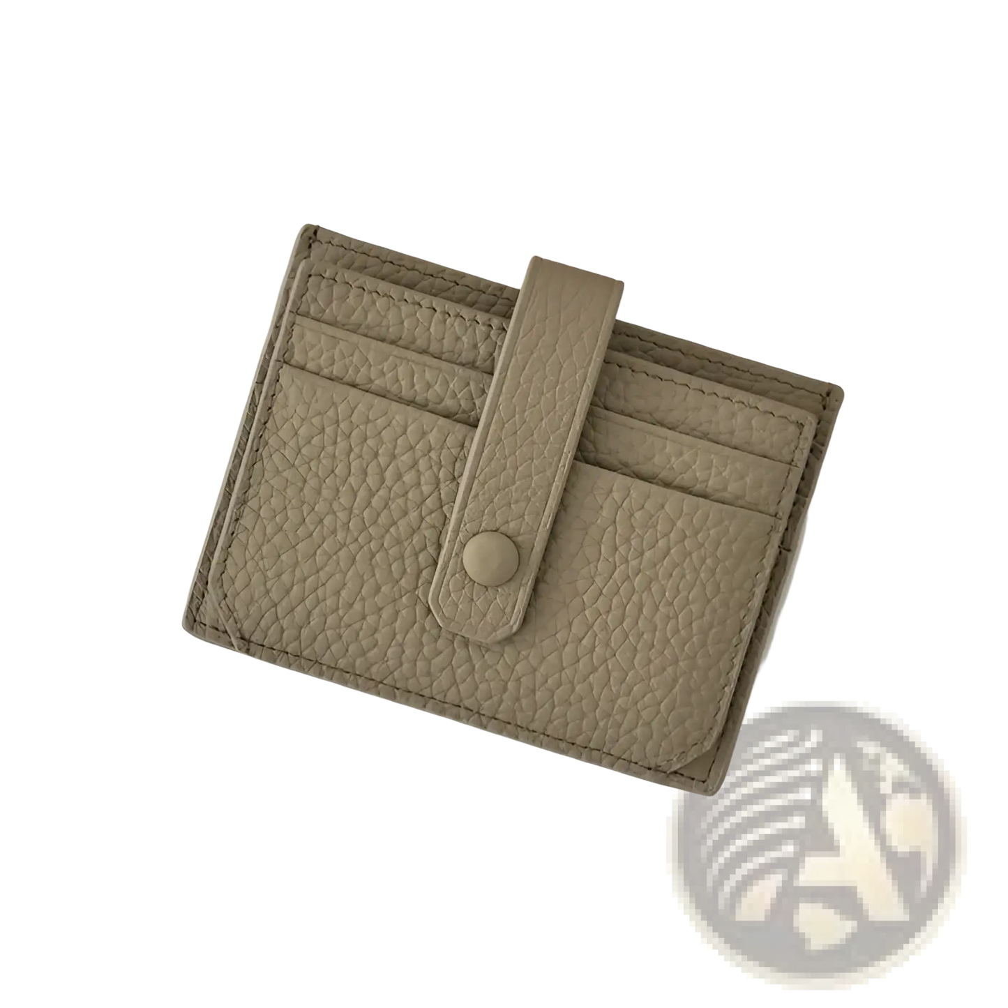 Ultra Thin Minimalist Textured Leather Card Holder with Strap