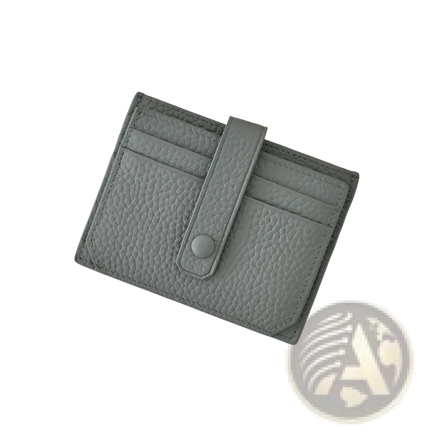 Ultra Thin Minimalist Textured Leather Card Holder with Strap