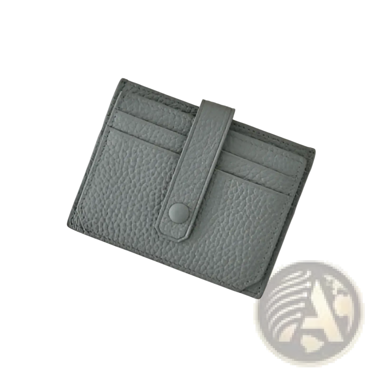 Ultra Thin Minimalist Textured Leather Card Holder with Strap