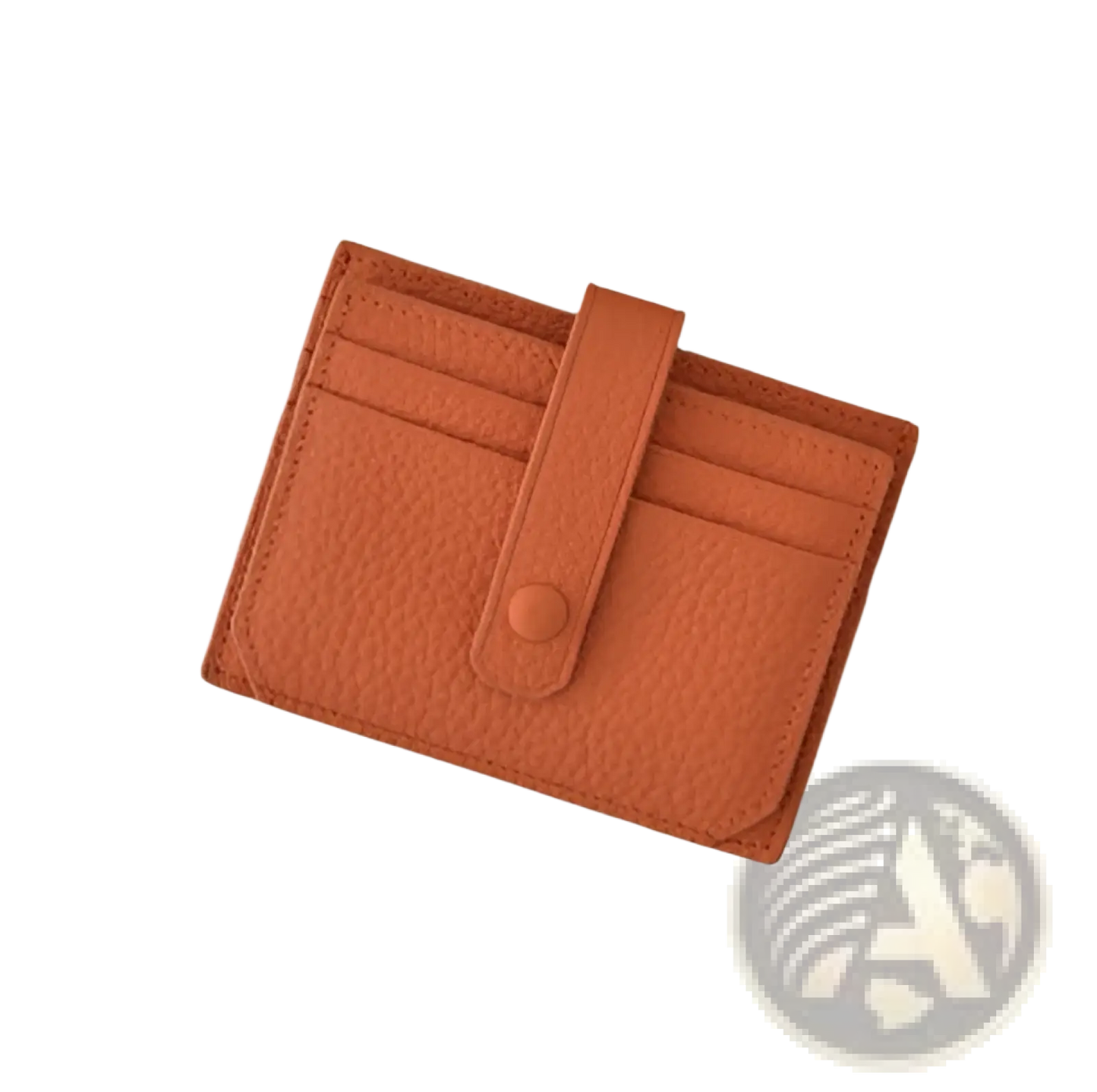 Ultra Thin Minimalist Textured Leather Card Holder with Strap