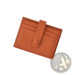 Ultra Thin Minimalist Textured Leather Card Holder with Strap