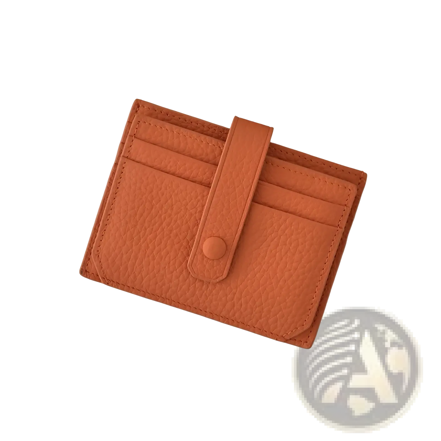 Ultra Thin Minimalist Textured Leather Card Holder with Strap