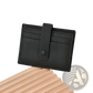 Ultra Thin Minimalist Textured Leather Card Holder with Strap