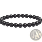 Unisex 8mm Polished Agate and Amethyst Stretch Bracelet