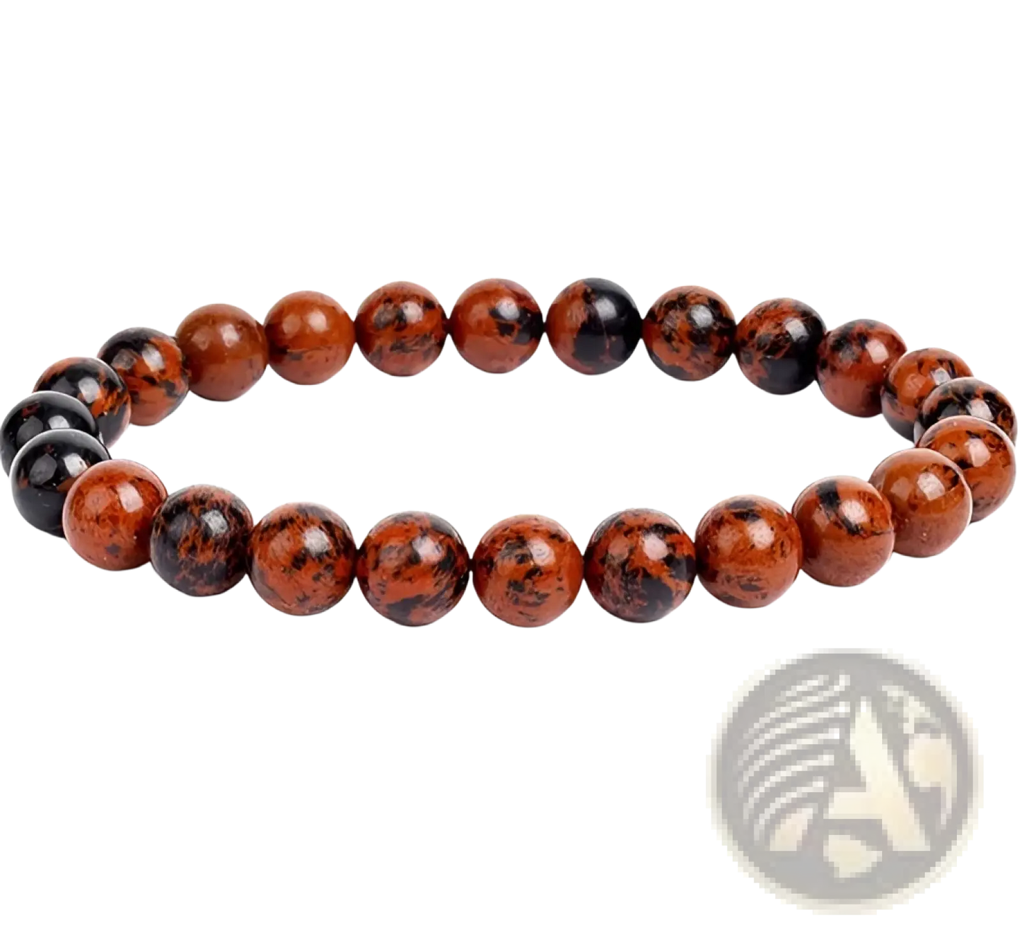 Unisex 8mm Polished Agate and Amethyst Stretch Bracelet