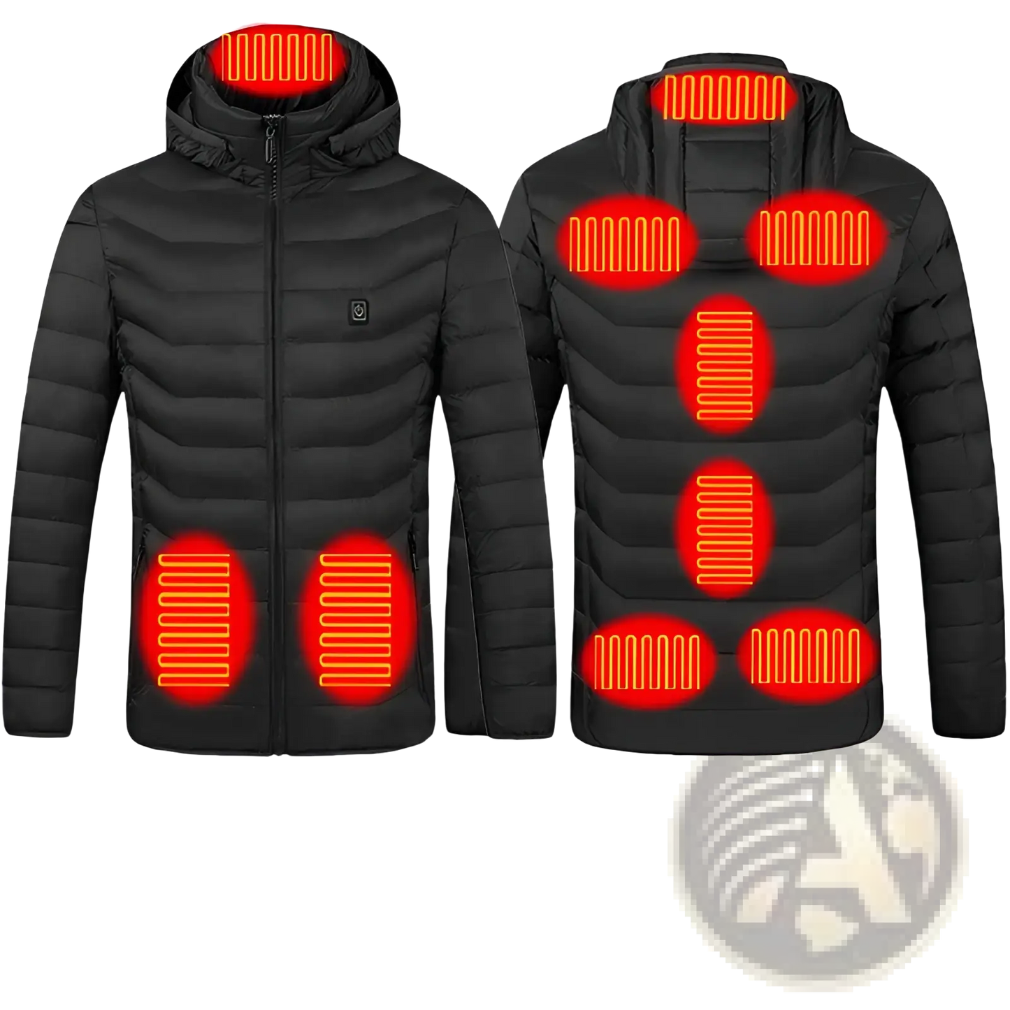 Unisex 9 Zone Electric Heated Hooded Puffer Jacket