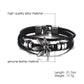 Unisex Braided Leather Infinity and Nautical Charm Bracelet