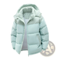 Unisex Corduroy Patchwork Detachable Hood Puffer Jacket