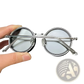 Unisex Round Uv Resistant Sunglasses with Metallic Frames
