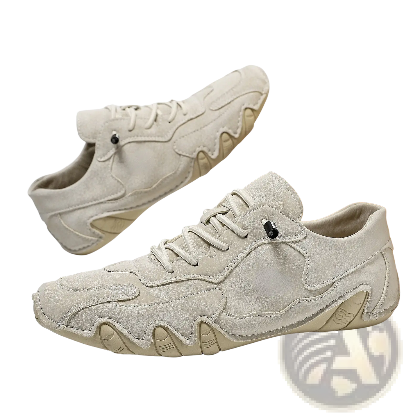 Unisex Suede Casual Sneakers with Wavy Rubber Soles