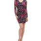 Vestido justo com estampa de renda elástica Guess feminino, preto, tamanho 8