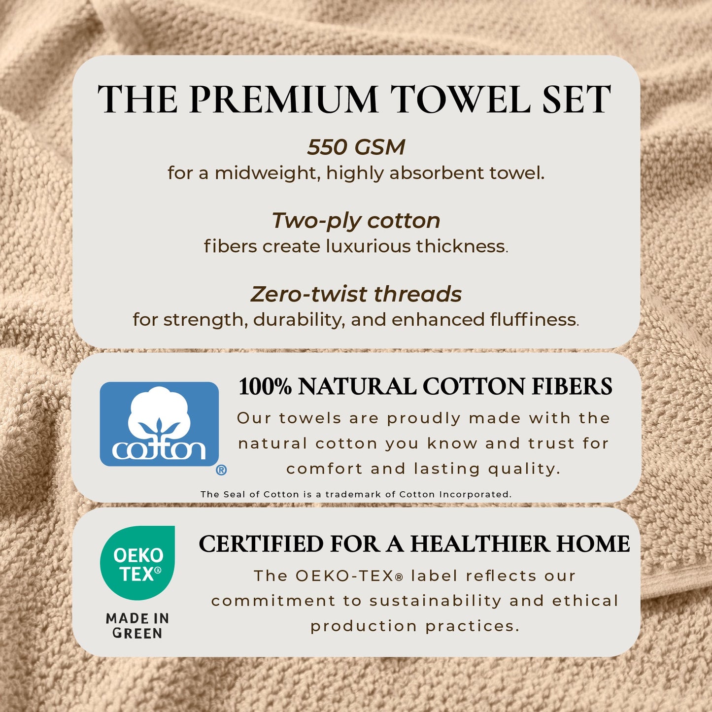 Cotton Textured Bath Towel Set - Acacia Collection