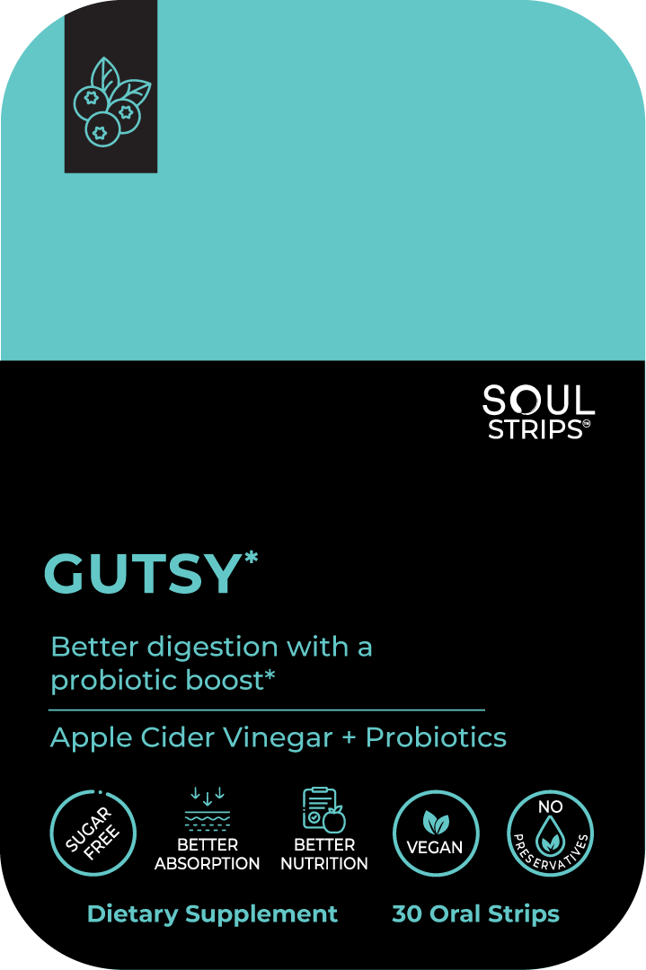 Soul Strips Gutsy Vegan Sem Açúcar Sabor Mirtilo 30 Tiras