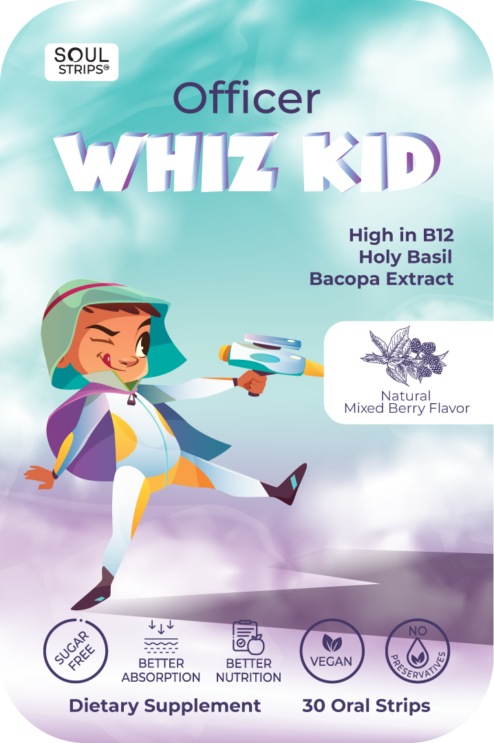 Soul Strips Kids Officer Whiz Kid Vegano Sem Açúcar Sabor Frutas Vermelhas 30 Tiras