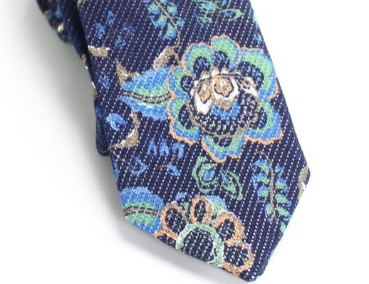 Gravata fina floral Turner masculina Bar III azul marinho tamanho único