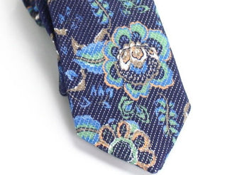 Gravata fina floral Turner masculina Bar III azul marinho tamanho único