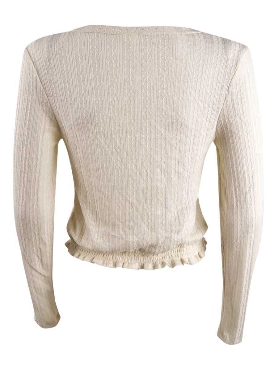 Blusa Self Esteem Junior com decote em V e manga curta, branca, tamanho médio