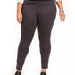 Leggings femininas plus size de malha ponte com cintura larga, estilo &amp; co, cinza escuro, tamanho pequeno pequeno