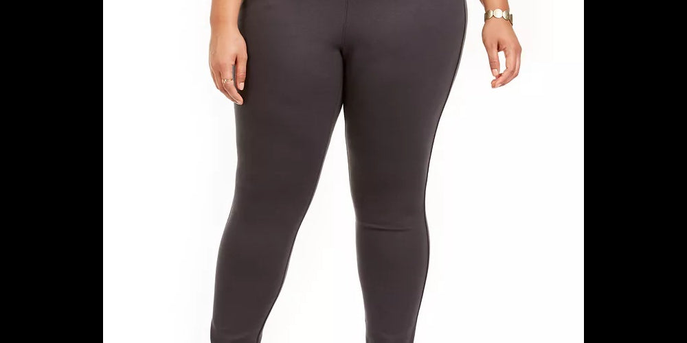 Leggings femininas plus size de malha ponte com cintura larga, estilo &amp; co, cinza escuro, tamanho pequeno pequeno