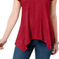 Camiseta feminina estilo lenço com bainha vinho tamanho médio