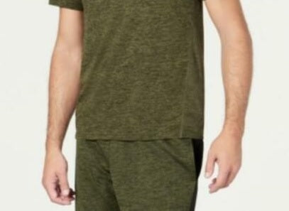 Camiseta masculina Ideology Core com gola redonda e costas em malha, verde, tamanho XX-G