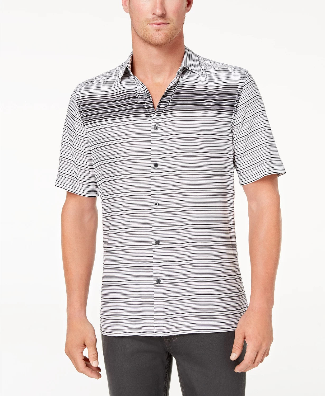Camisa listrada degradê masculina Alfani preta tamanho pequeno
