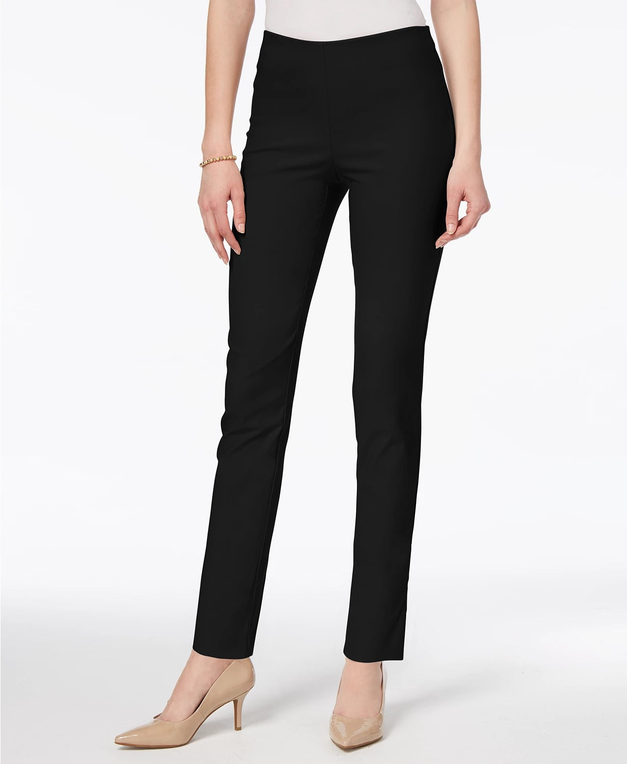 Calça Chelsea Petite Tummy-Control Feminina Charter Club Preta Tamanho 14 P