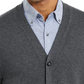Cardigan masculino de malha com decote em V, cinza, tamanho pequeno
