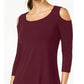 JM Collection Top feminino de ombro descoberto vermelho tamanho X-G