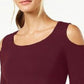 JM Collection Top feminino de ombro descoberto vermelho tamanho X-G