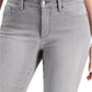 Calça jeans feminina Charter Club Lexington Tummy Control, perna reta, cinza, tamanho 4