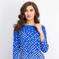 Camiseta feminina Charter Club de algodão Pima com estampa de botões e ombros, azul, tamanho extra pequeno