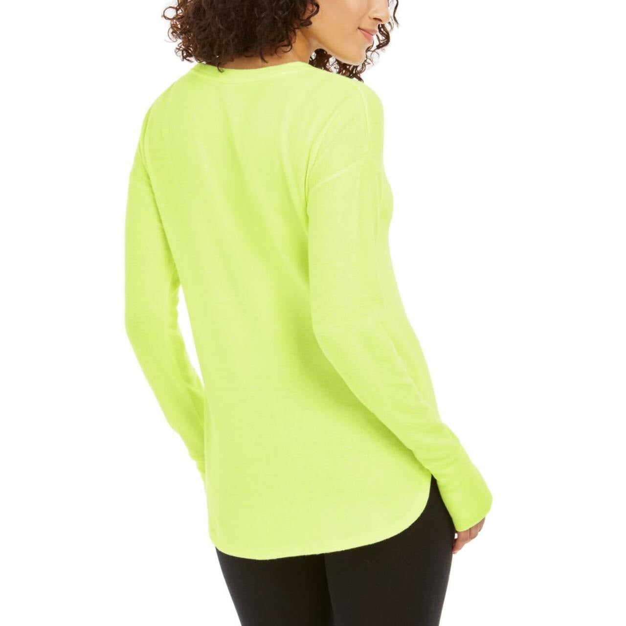 Blusa feminina de manga comprida mesclada Ideology, dourada, tamanho 2, extra grande